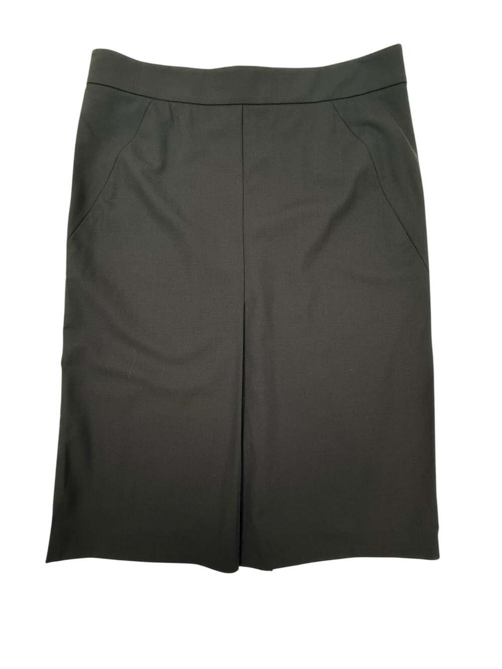 Theory Women's Size 6 Black Wool Blend Pencil Skirt with Front Welt Pockets